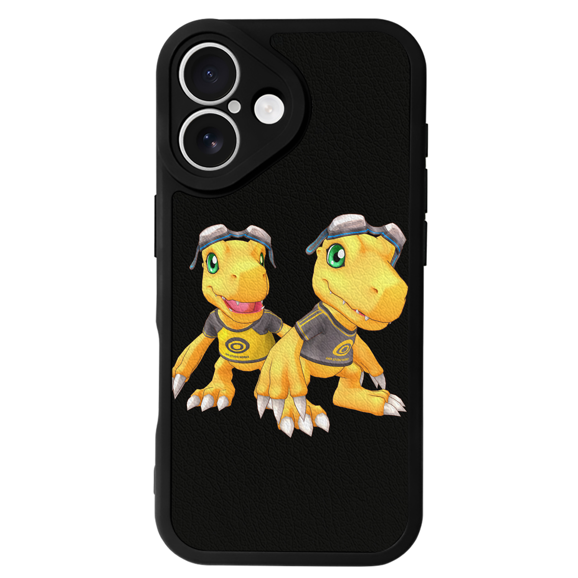 （画像用） Digimon デジタルモンスター/デジモン 【iPhone 16シリーズ対応】シリコンスマホケース（レザー調） 材質：シリコン